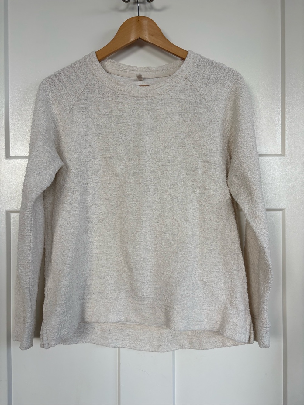 Textured White Long Sleeve Shirt by Lou & Grey Size Medium